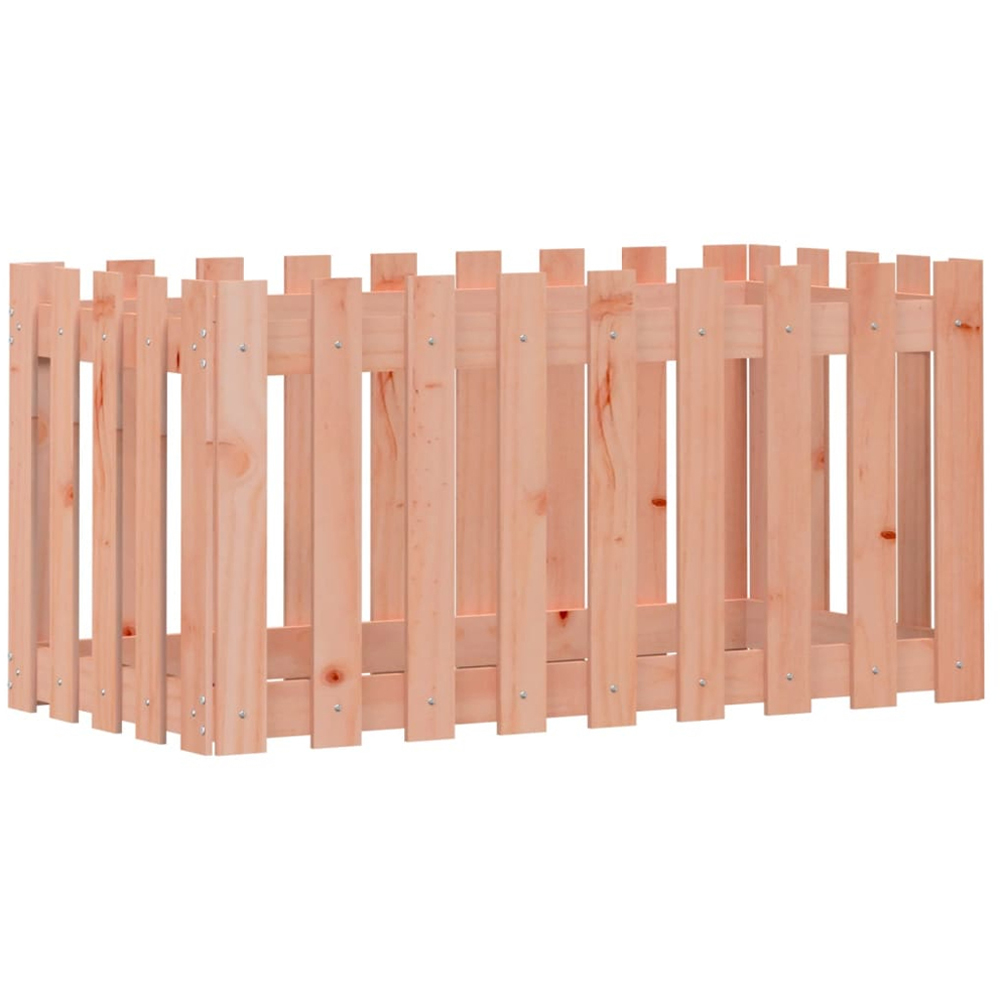 vidaXL Natural Fence Design Solid Douglas Wood Raised Garden Bed 100 x 50 x 50cm Image 3
