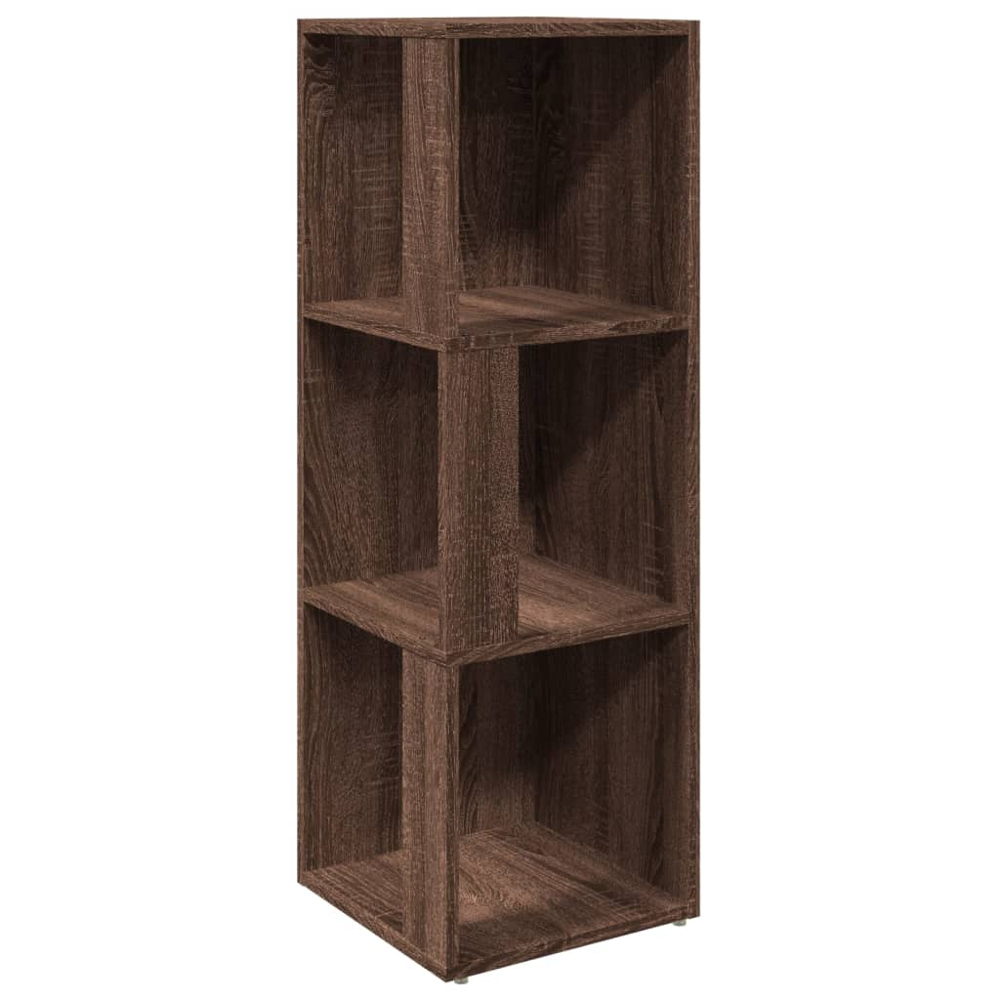 vidaXL 3 Shelf Brown Oak Corner Cabinet Image 2