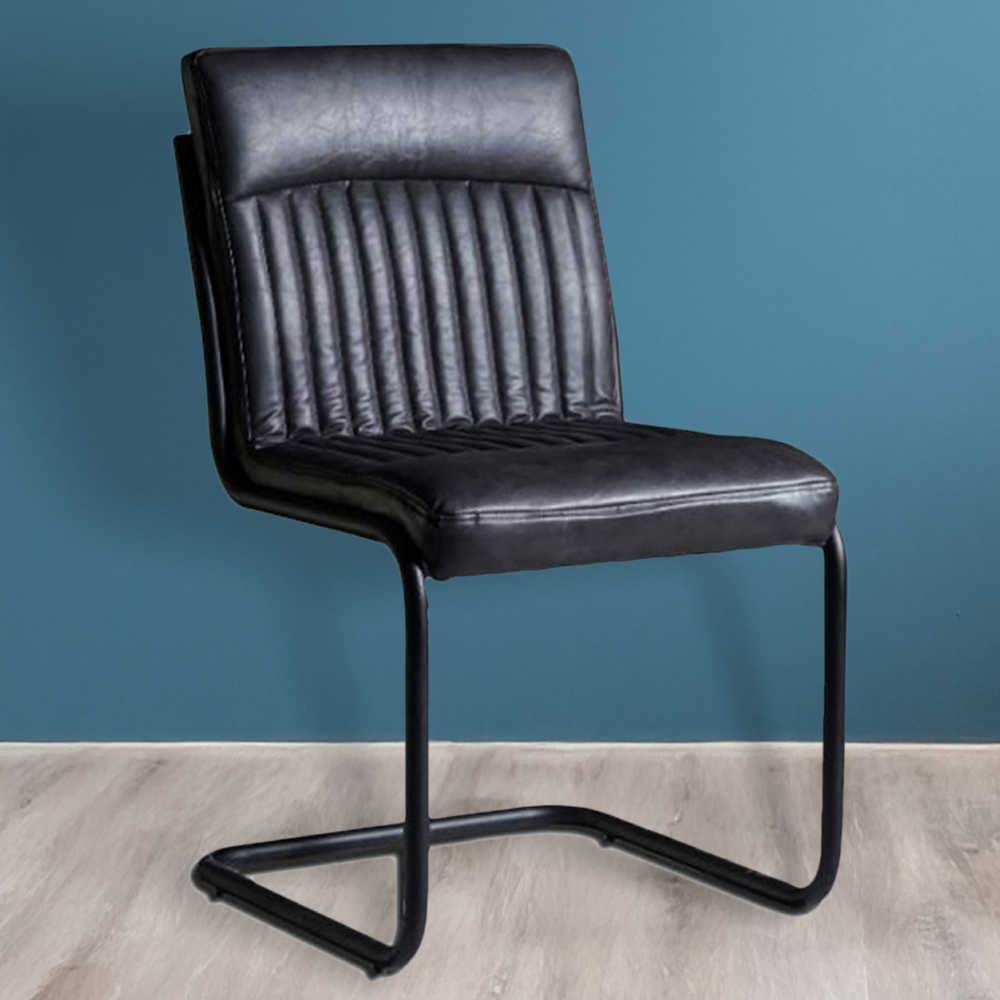 Brooklyn Napoli Set of 2 Dark Grey Dining Chair Image 1