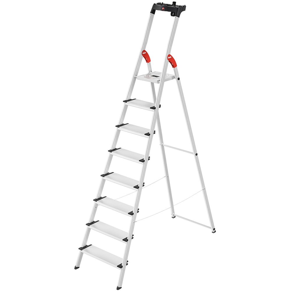 Hailo 8040-807 L80 8 Tread Aluminium Deep Step Ladder Image 1