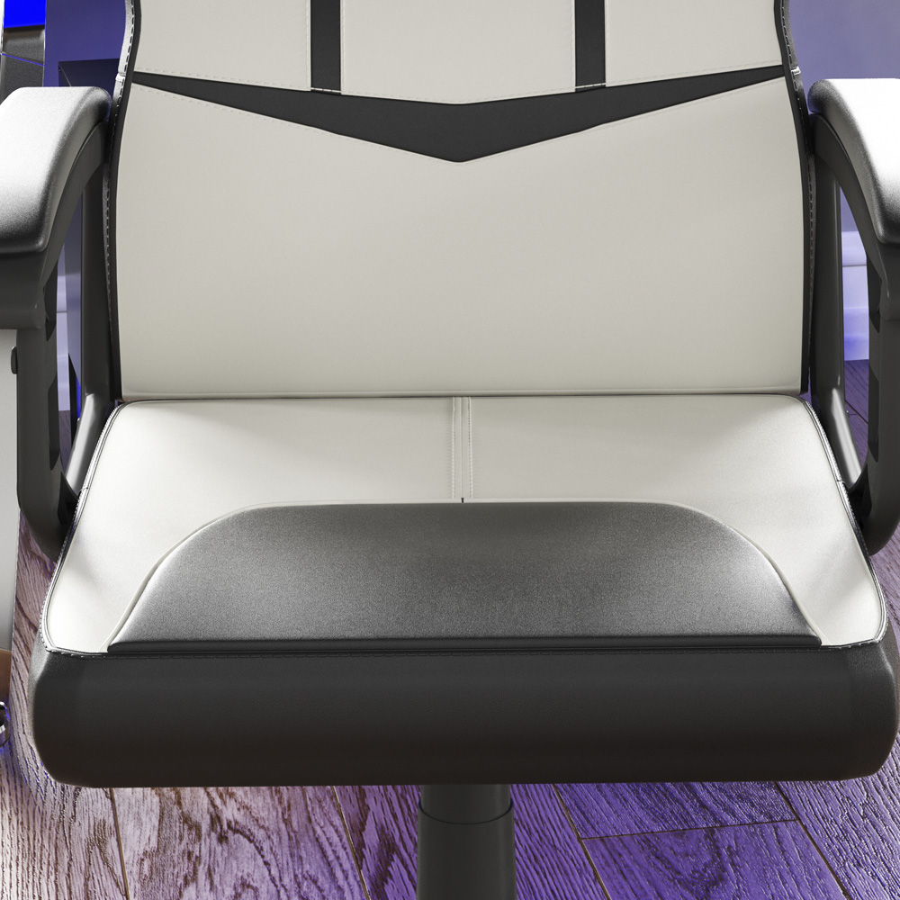 Vida Designs Comet White and Black Swivel Office Chair Image 4