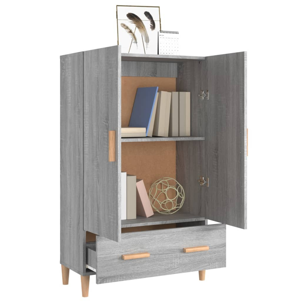 vidaXL 2 Door Single Drawer Grey Sonoma Highboard Image 7