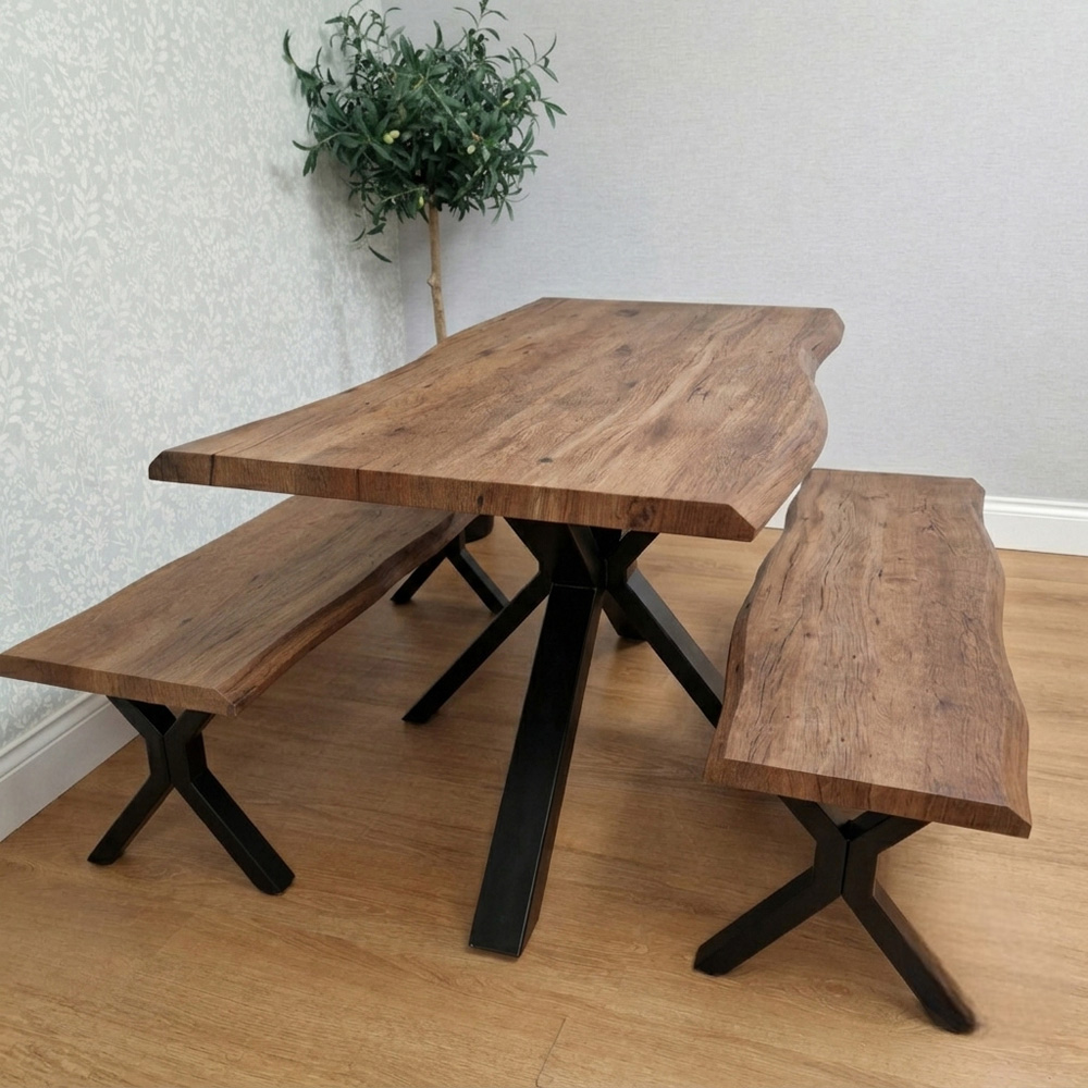 Kosy Koala 4 Seater Wooden Effect Dining Set with Bench Grey Image 4