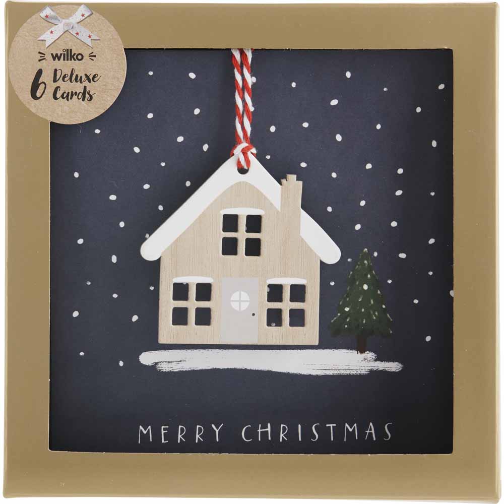 Wilko Deluxe Keepsake House 6 pack Christmas Cards Image 1