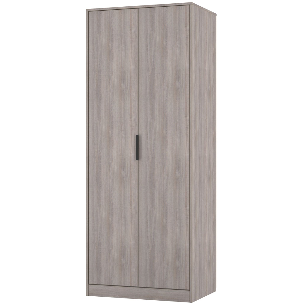 Crowndale Hong Kong 2 Door Grey Oak Tall Wardrobe Ready Assembled Image 4