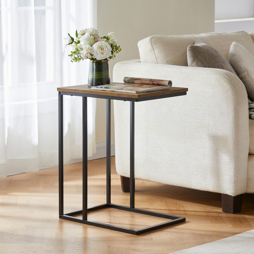 VIDA DESIGNS Brooklyn Dark Wood Side Table Image 3