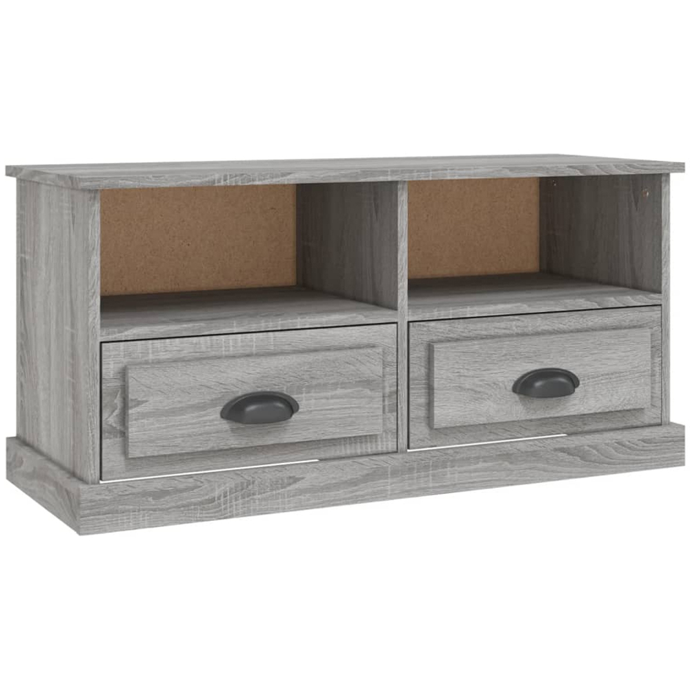 vidaXL 2 Drawer 2 Shelf Grey Sonoma TV Cabinet Image 2