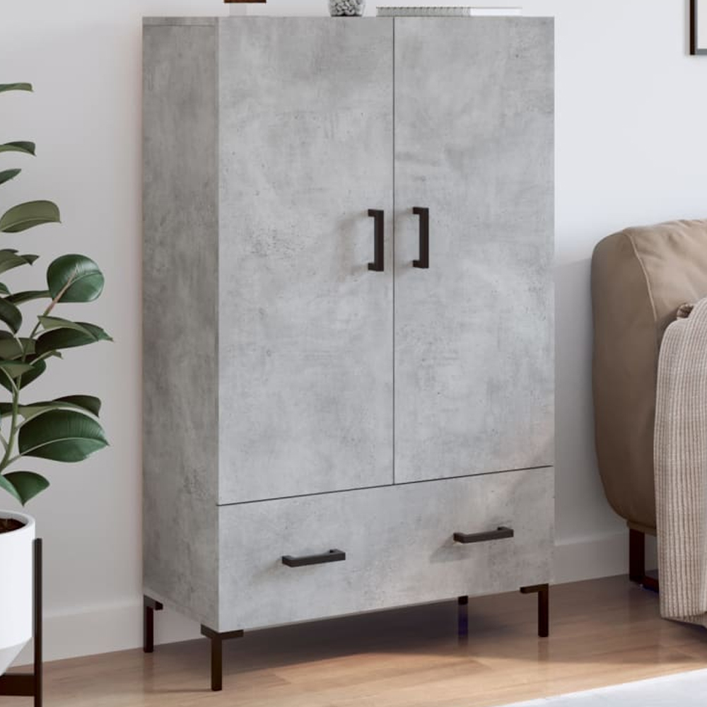 vidaXL 2 Door Single Drawer Concrete Grey Highboard Image 1