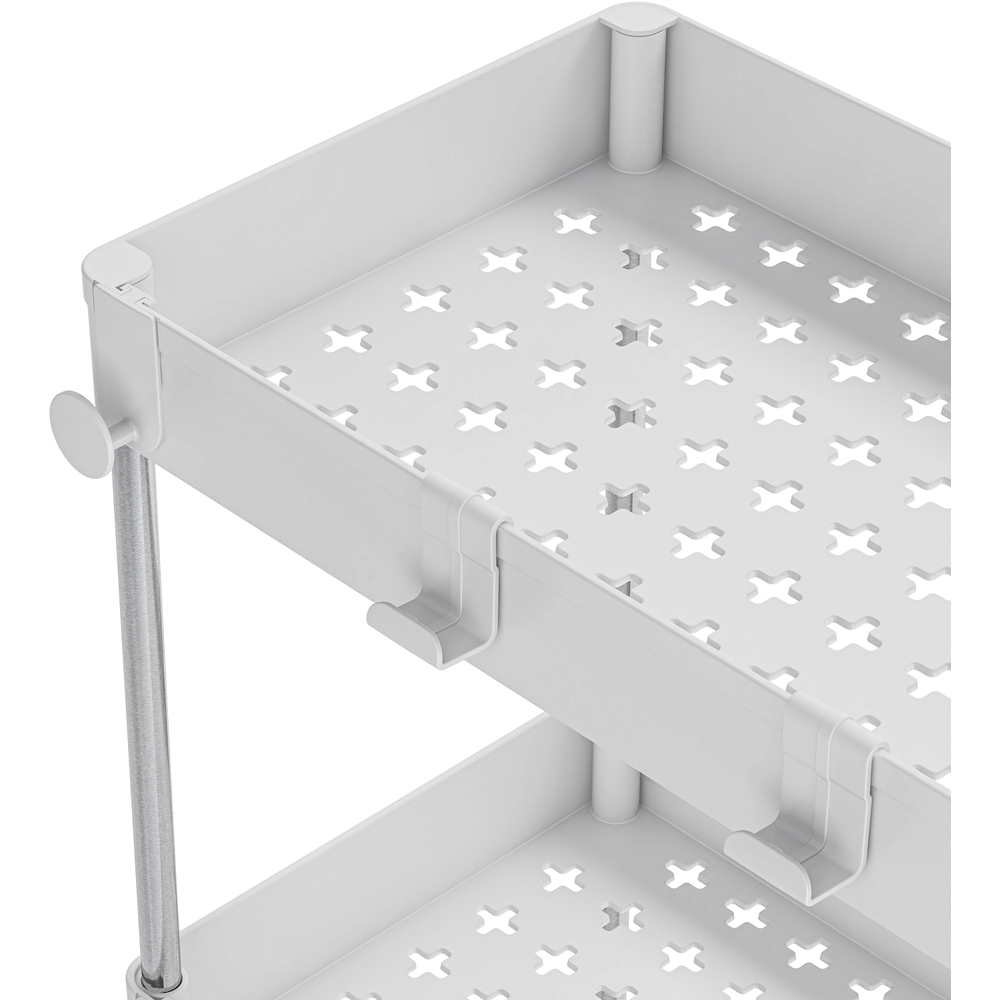 Avilo 3 Shelf White Multi-Purpose Storage Utility Cart Image 5