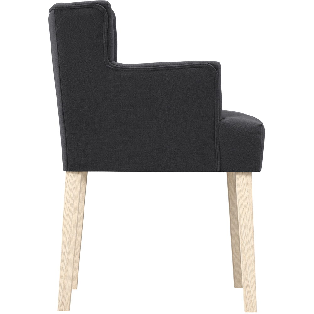 LPD Home Shay Anthracite Linen Winged Back Dining Chair with Arms Image 4