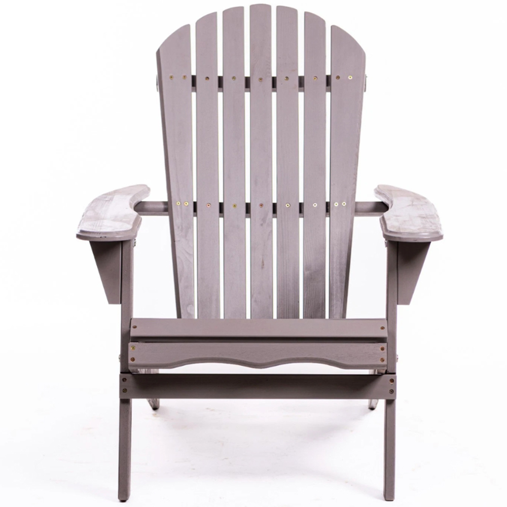 Garden Gear Grey Hemlock Hardwood Foldable Adirondack Chair 2 Pack Image 7