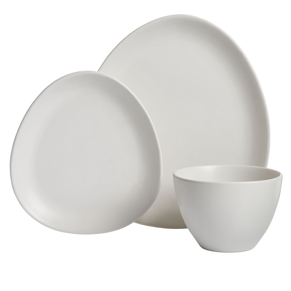 Wilko 12 piece Cream Oval Dinner Set Wilko