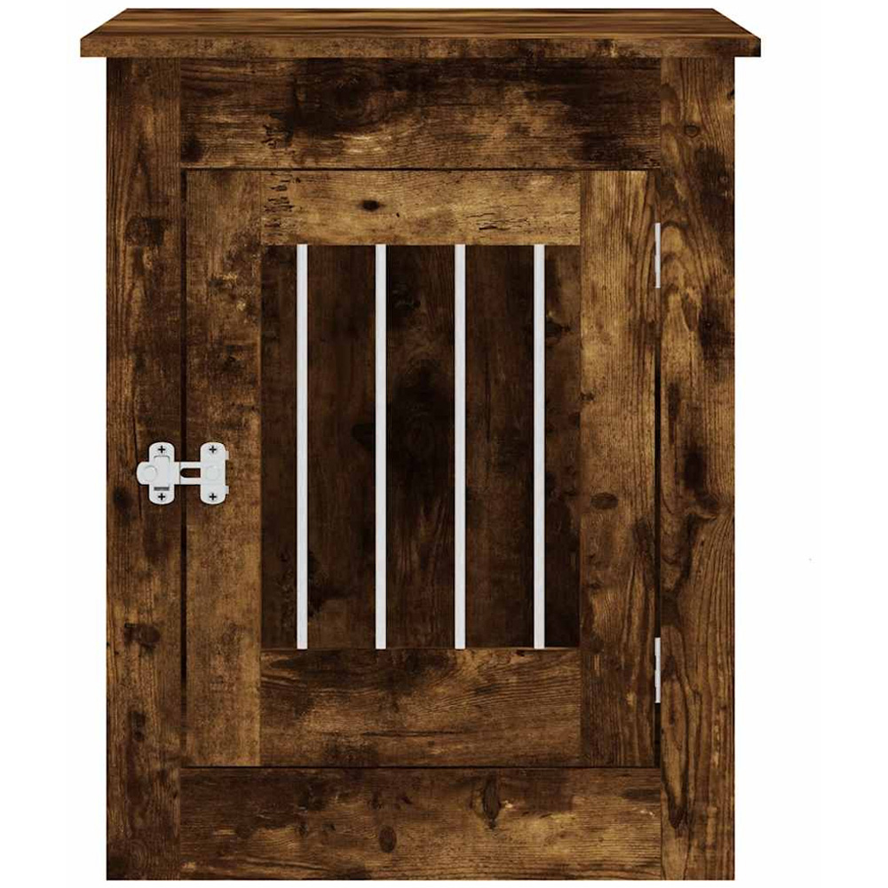 vidaXL Smoked Oak Processed Wood Dog Crate Furniture 55 x 80 x 68cm Image 6