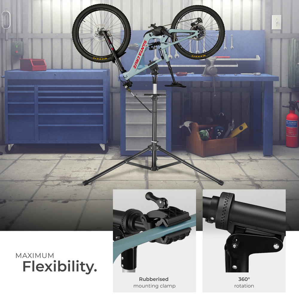 tectake Lightweight and Durable Bicycle Repair Stand and Frame Bag Set Type 1 Image 7