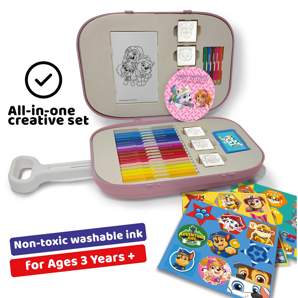 Multiprint Nickelodeon Paw Patrol Girl Kids Colouring and Stamp Trolley Set Image 4