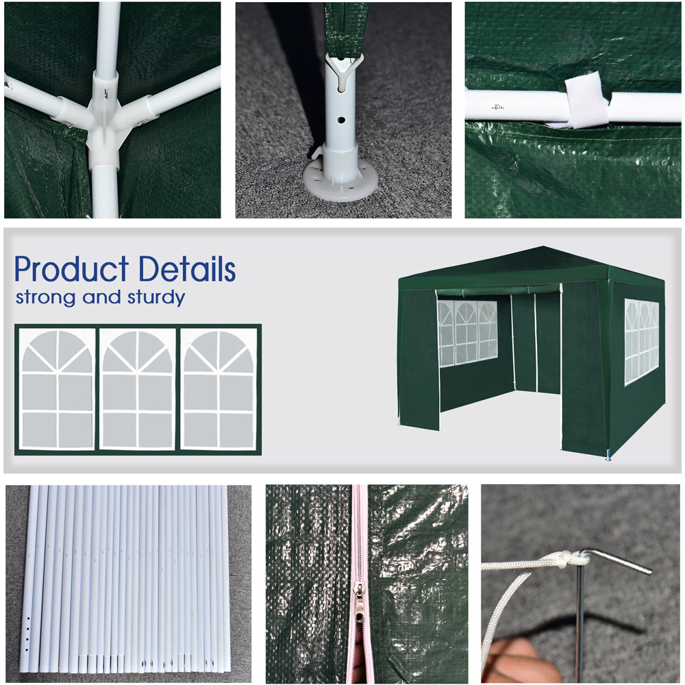 Green 3 x 3m Event Gazebo with Removable Sides Image 4