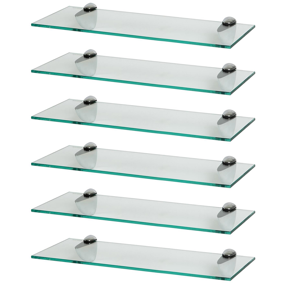 Harbour Housewares Floating Glass Wall Shelf 50cm 6 Pack Image 1