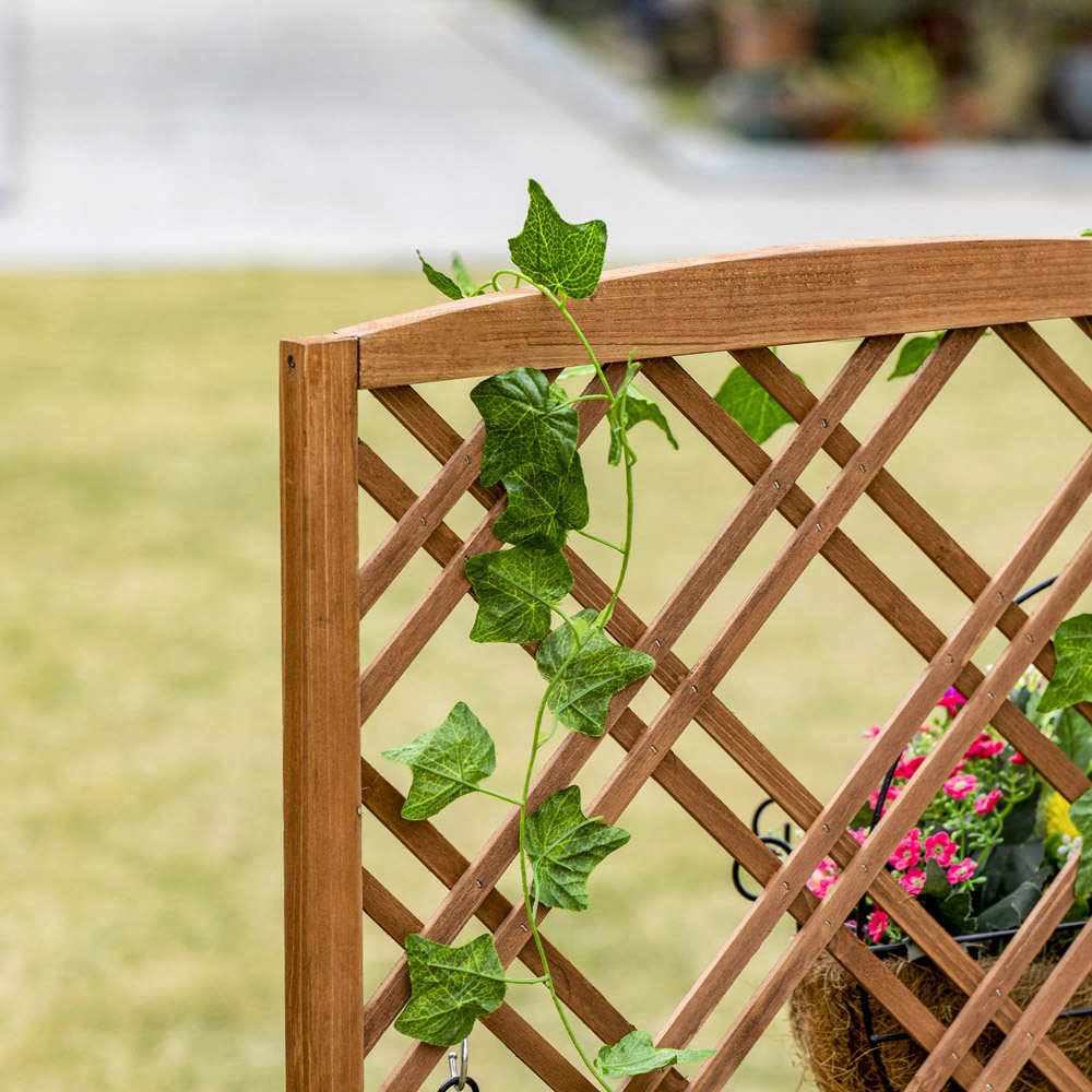 Outsunny Wooden Brown Planter with Trellis 122.5 x 30 x 60cm Image 3