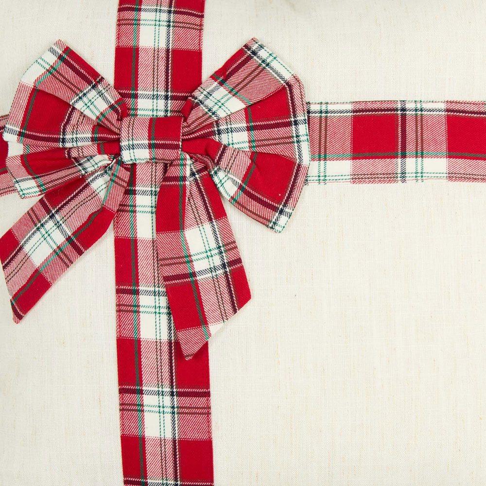 Tartan Present Bow Cushion Image 4