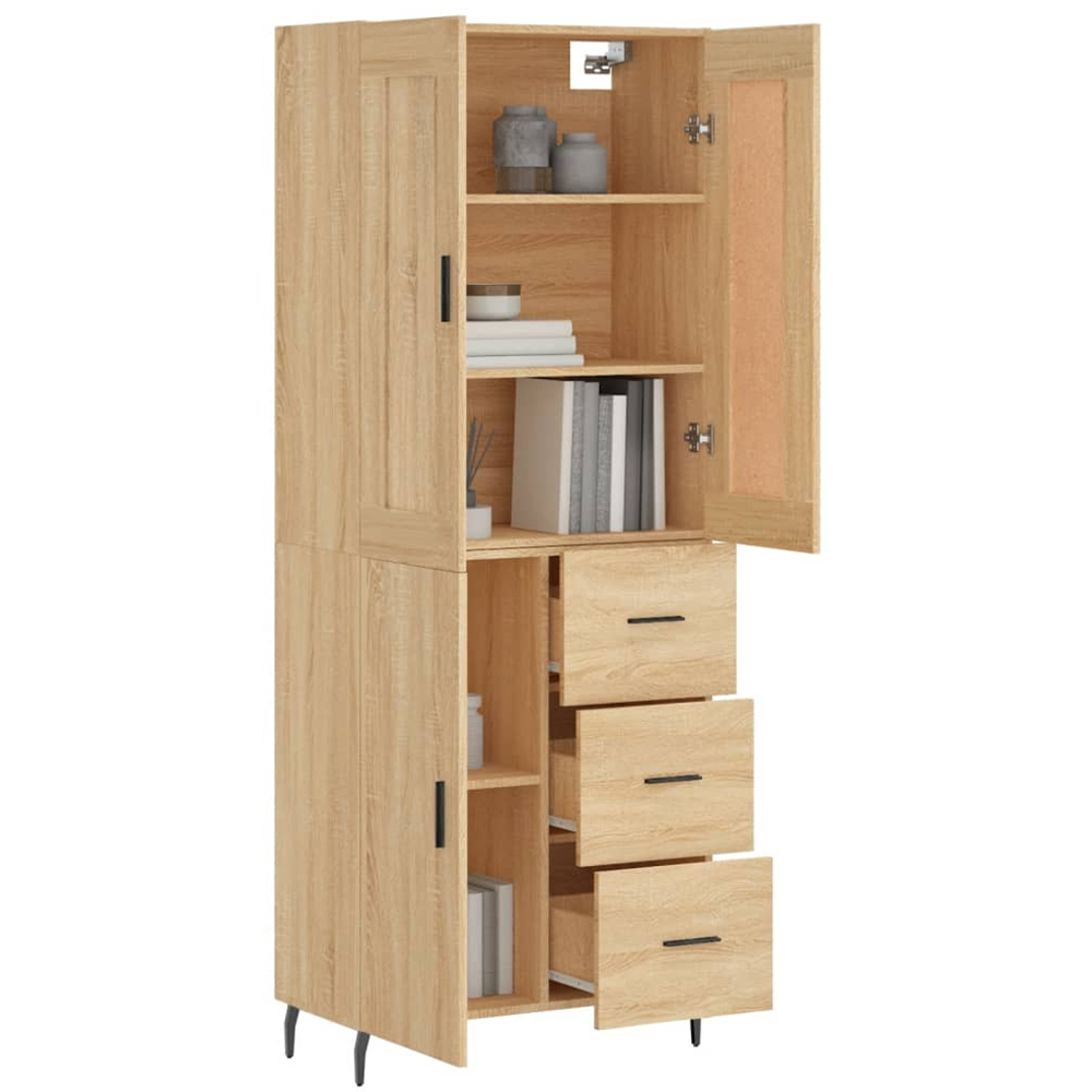 vidaXL 3 Door 3 Drawer Sonoma Oak Highboard Image 3
