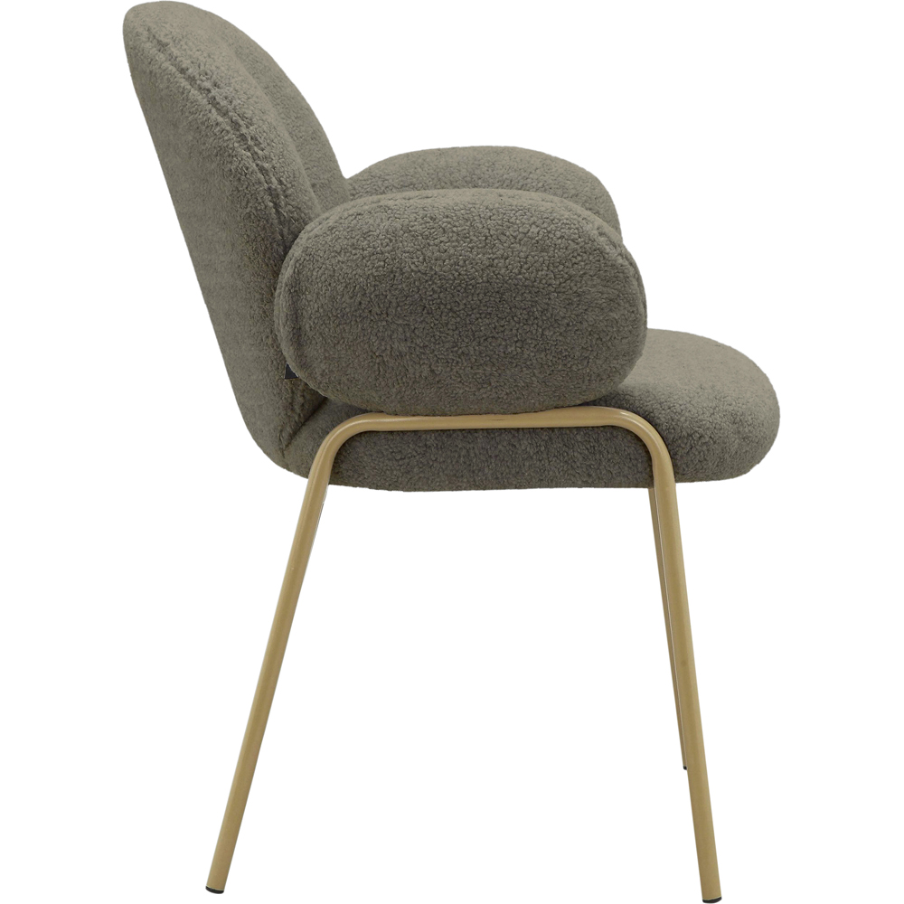 Dorel Iwama Set of 2 Dark Mink Teddy Fabric Dining Chair Image 4