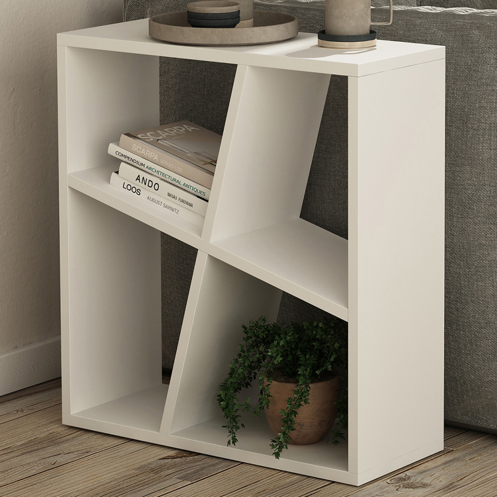 GFW Birtley 4 Shelf White Bookcase Image 1