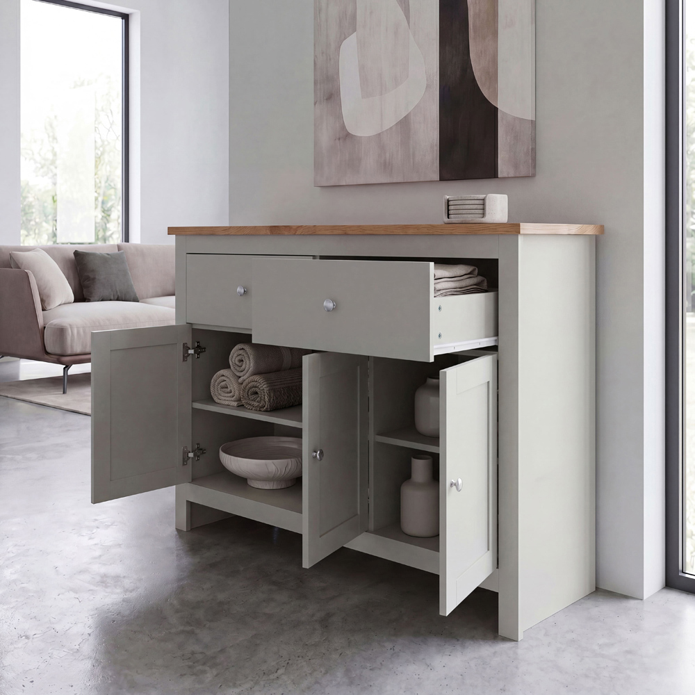 VIDA DESIGNS Arlington 3 Door 2 Drawer Grey Sideboard Image 3