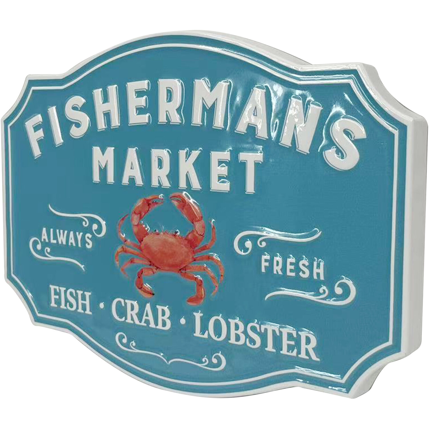 Fishermans Metal Sign Blue Image 2