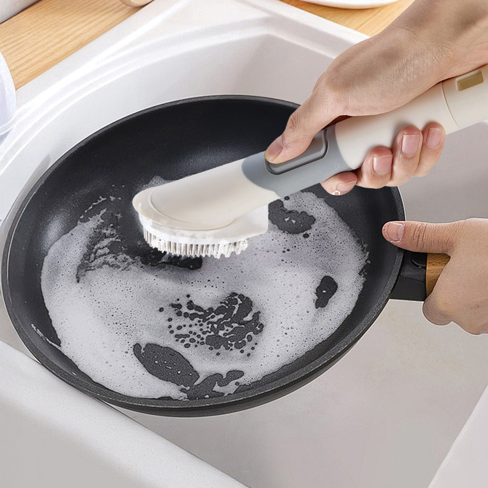 Living and Home 4-in-1 Dish Brush with Dispenser Image 2