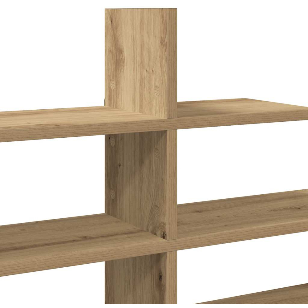 vidaXL 8 Shelf Artisan Oak Floating Wall Shelf Image 6