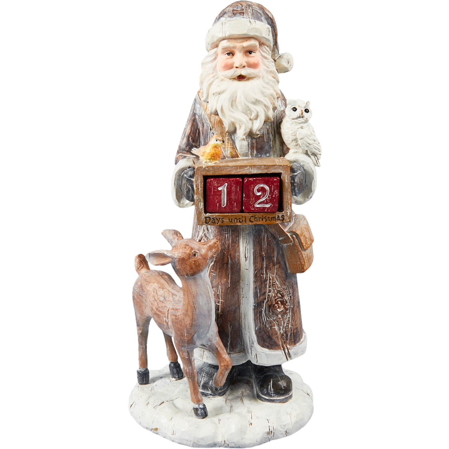 Wood Effect Santa Advent - Grey Image 1