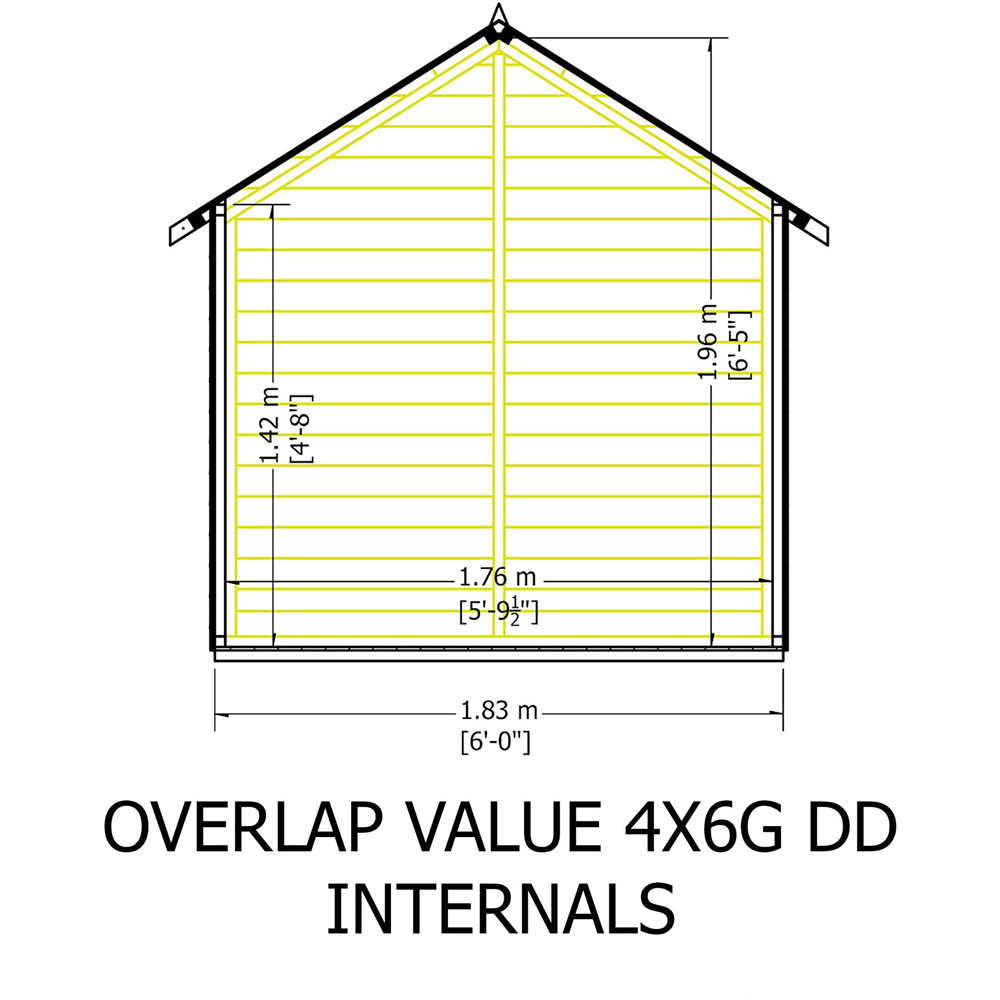 Shire GB Garden Value 4 x 6ft Overlap Double Door Garden Shed Image 9
