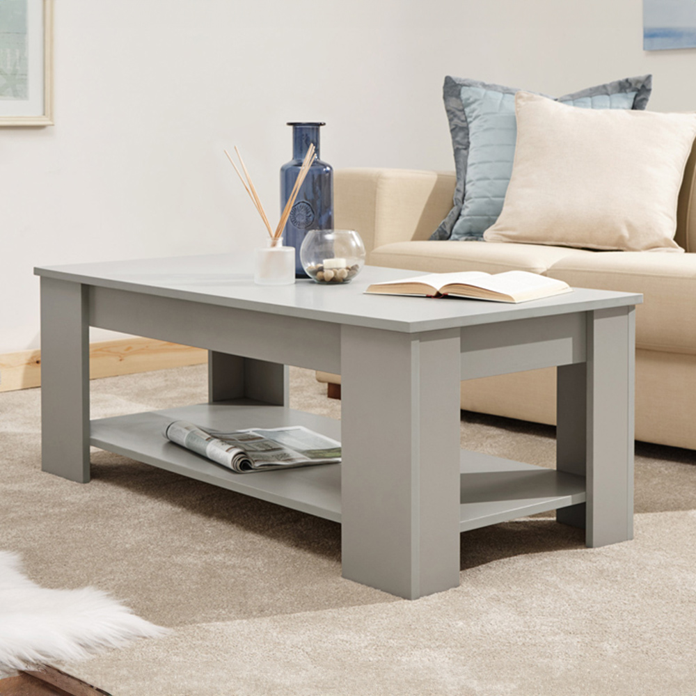 GFW Grey Lift Up Coffee Table Image 1