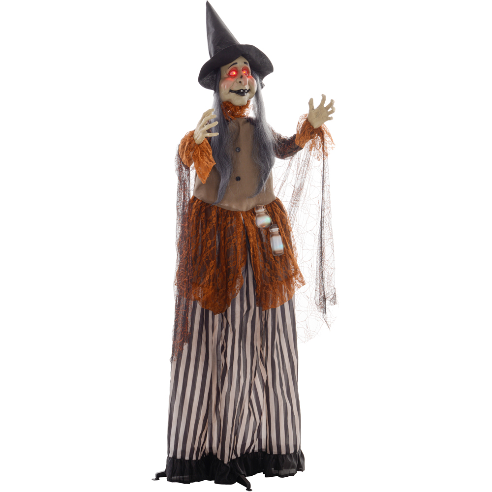 HOMCOM Animatronic with Sound Activated Light Up Eyes Outdoor Halloween Decoration Image 1