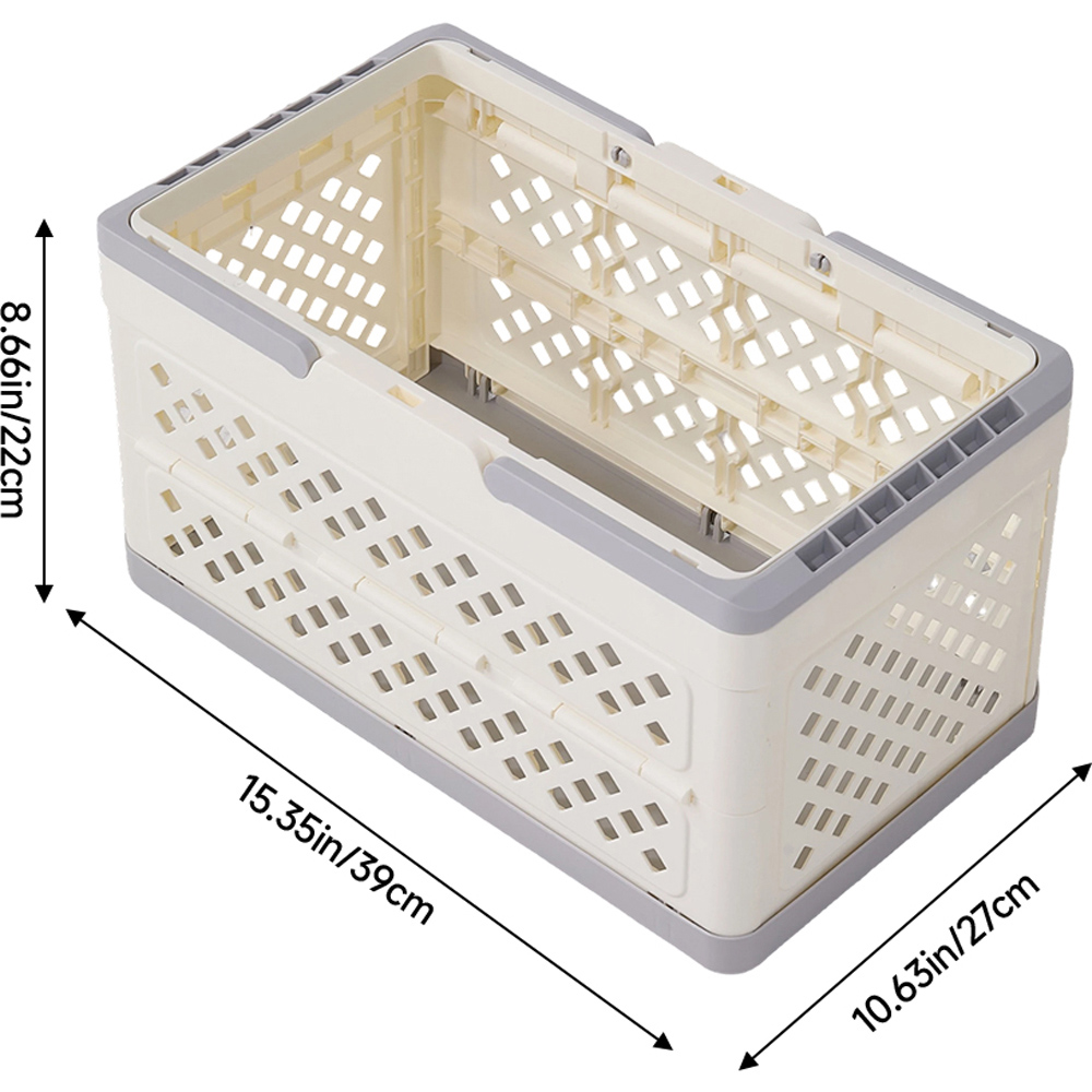 Living and Home Grey and Cream Foldable Laundry Basket Image 8