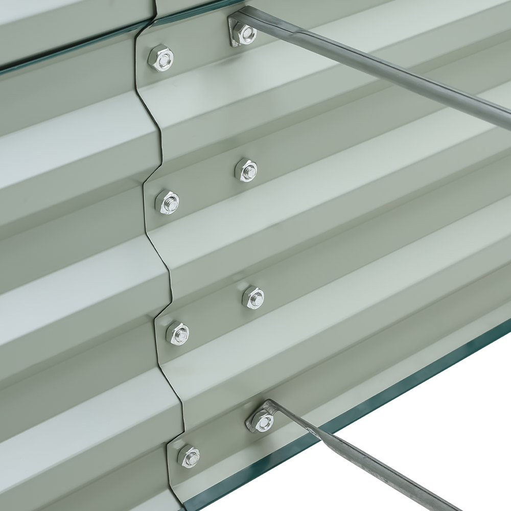 Living and Home Dark Green Rectangular Galvanised Steel Raised Garden Bed 57 x 180 x 90cm Image 4