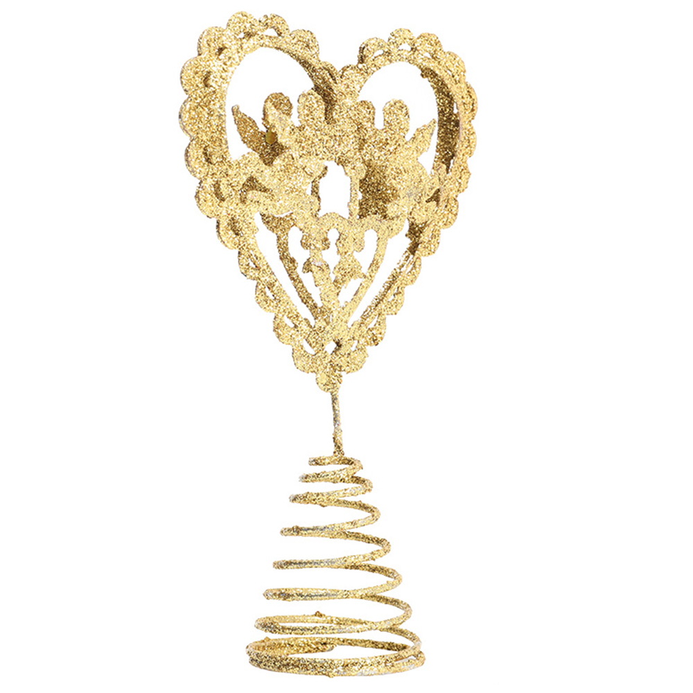 Living and Home Gold Heart Christmas Tree Topper Wilko