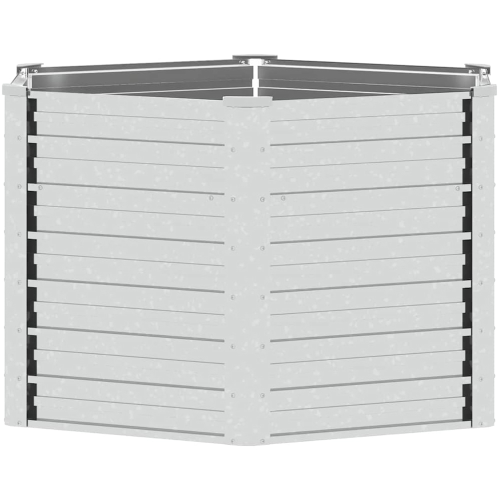 vidaXL Silver Galvanised Steel Raised Garden Bed 77 x 129 x 129cm Image 1