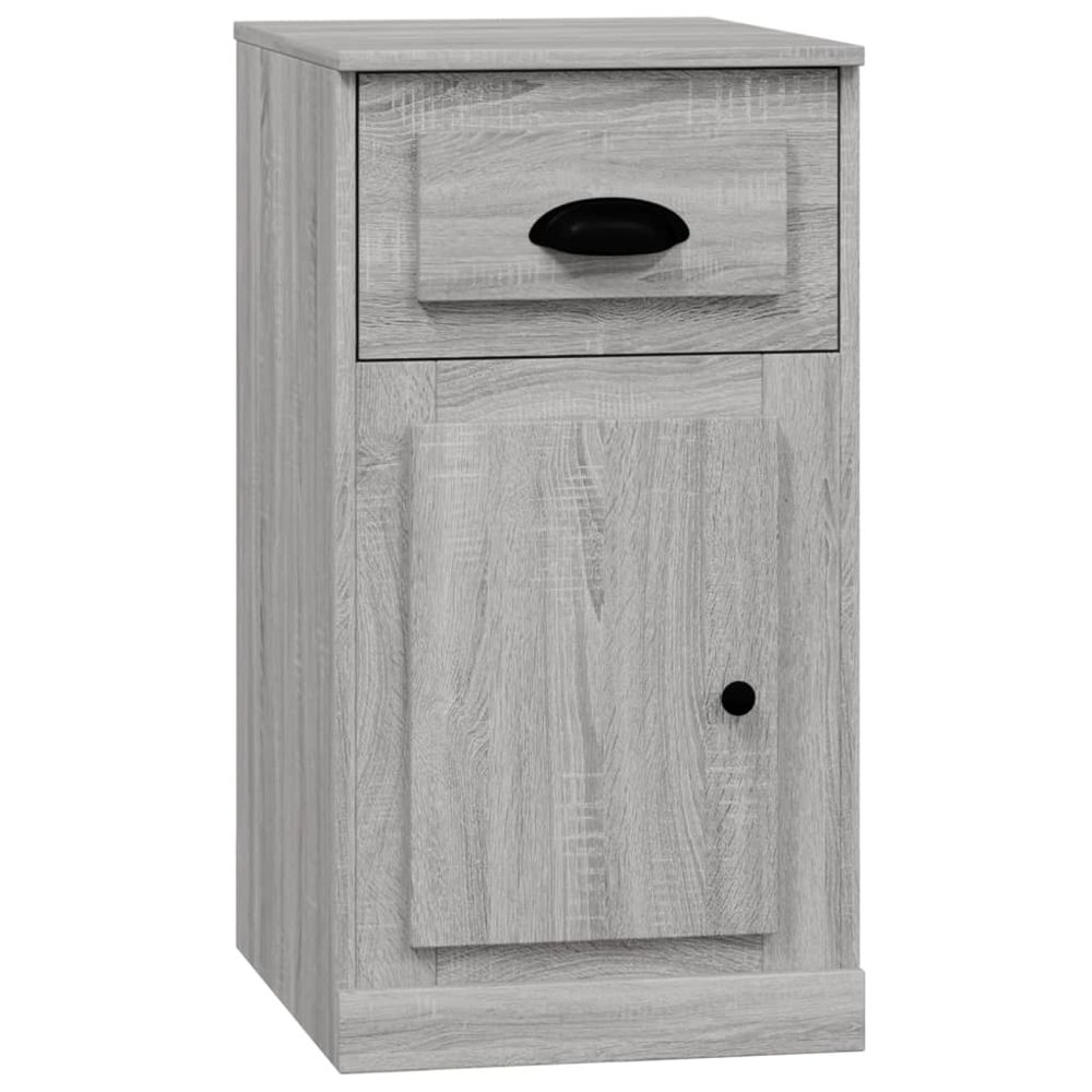 vidaXL Single Door Single Drawer Grey Sonoma Side Cabinet Image 2