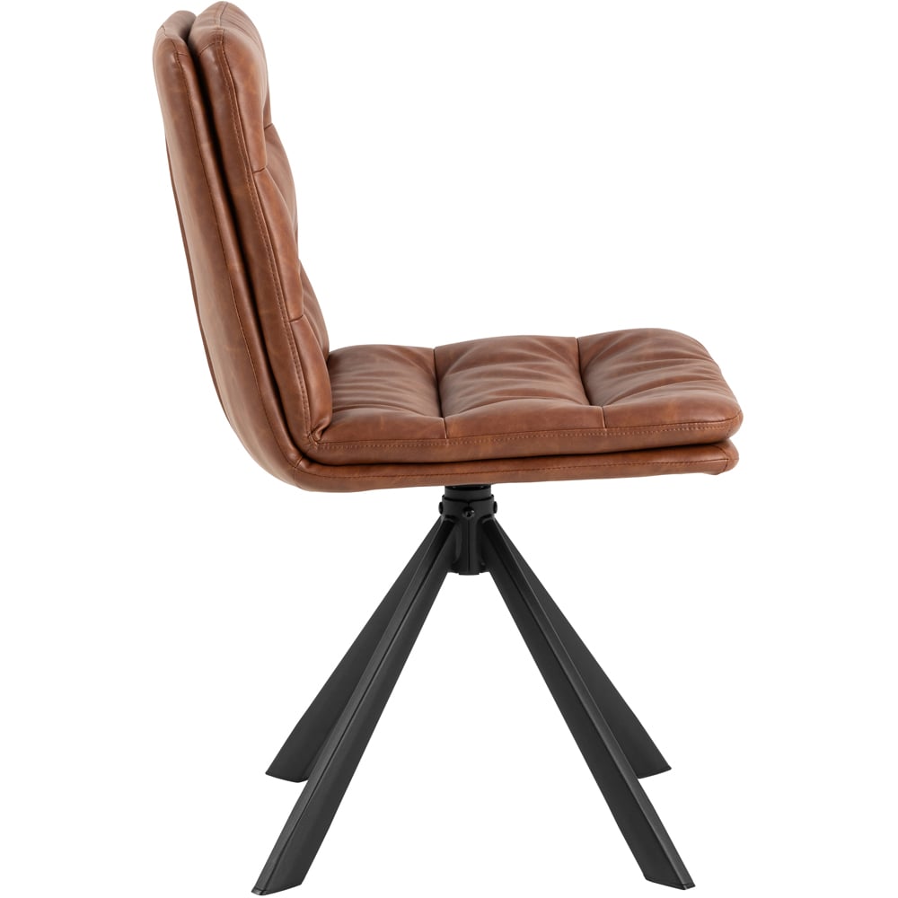 Florence Dean Brandy PU Swivel Dining Chair Set of 2 Image 4