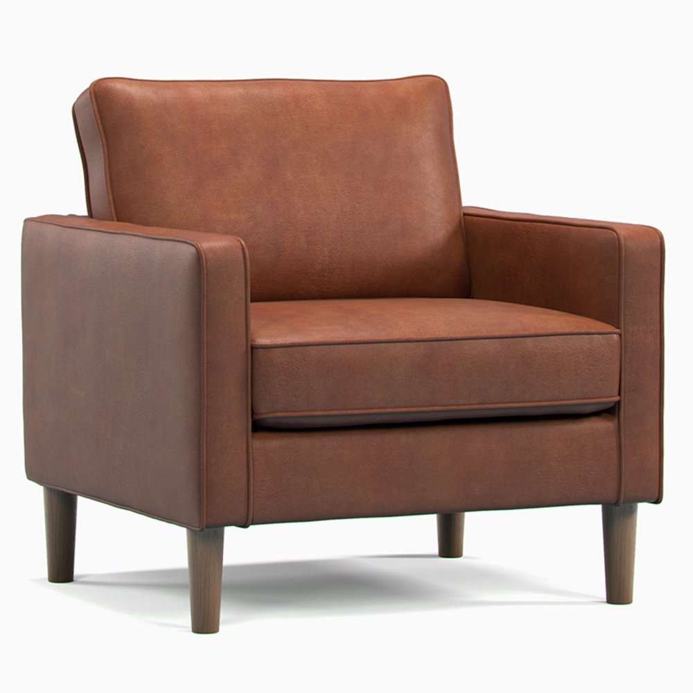 Bexhill 5 Seater Tan Faux Leather Sofa Suite Image 4