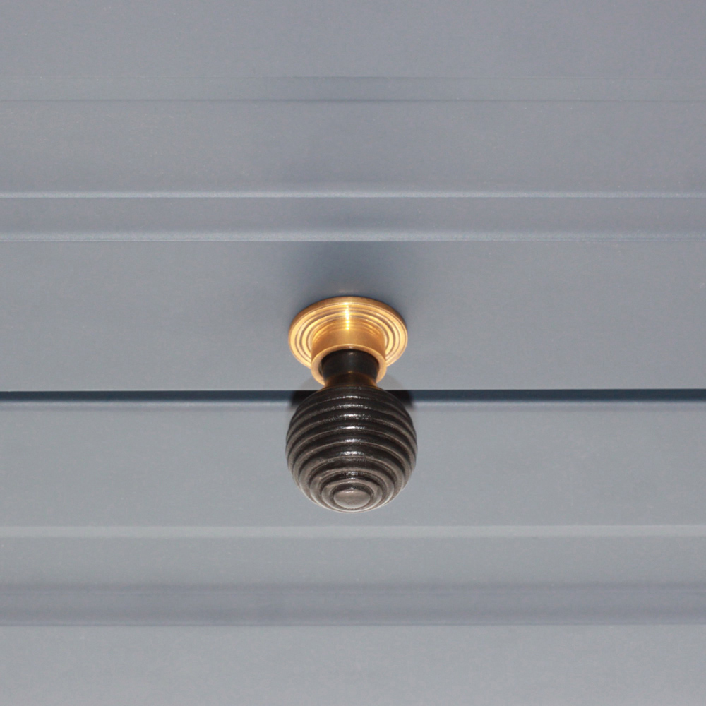Spira Brass Ebonised Preston Aged Brass Cupboard Knob 35mm Image 2