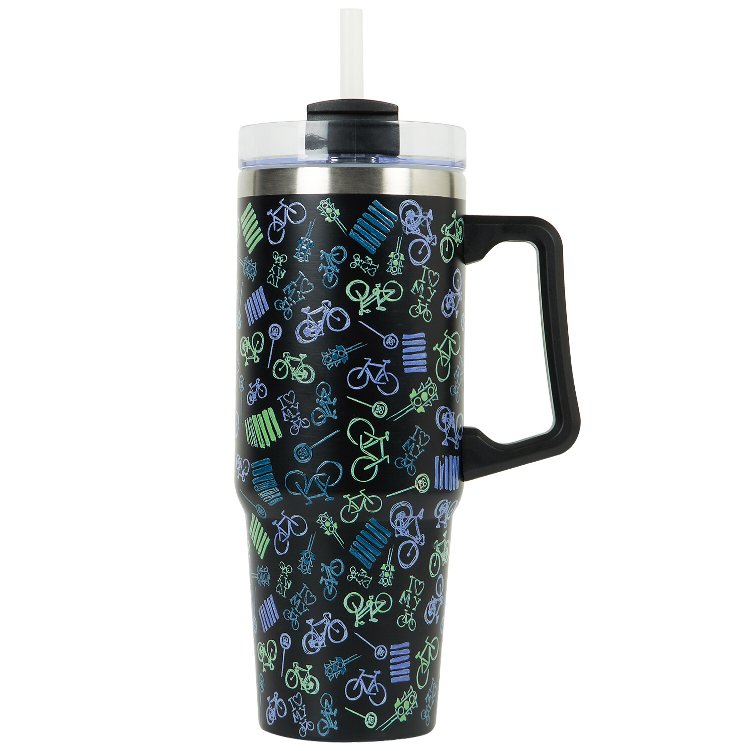 Bike Design Tumbler 850ml - Black Image 1