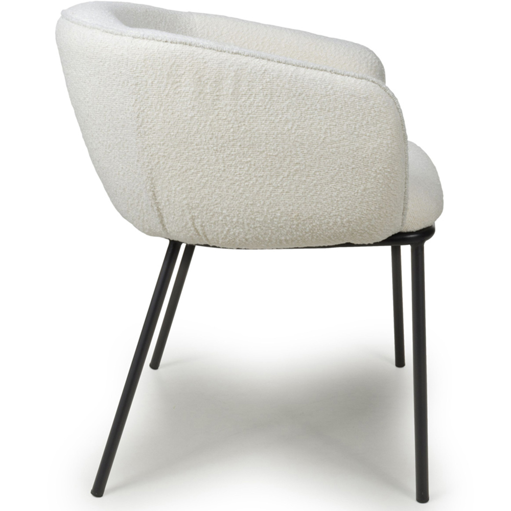 Shankar Lola Set of 2 White Boucle Dining Chair Image 4