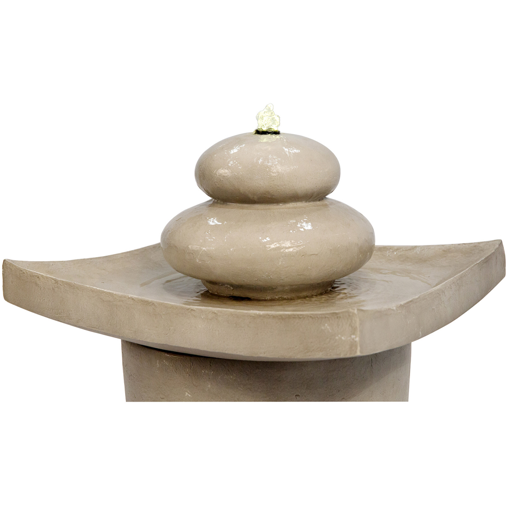 Teamson Home 2 Tier Outdoor Zen Stones Fountain with LED Light Image 4