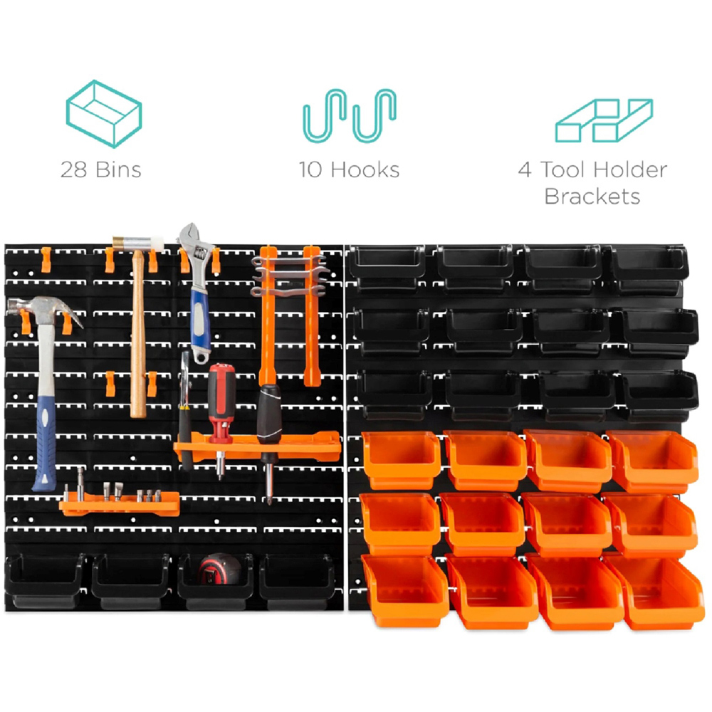 Gr8 Home 44 Piece Wall Mounted Pegboard Tool Organiser Image 6