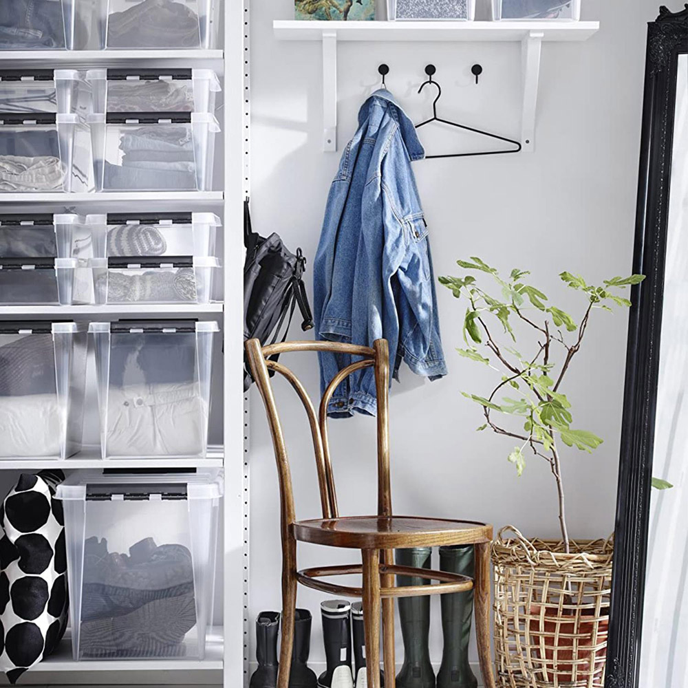 SmartStore 65L Clear Plastic Storage Box with Clip Lock Lid 2 Pack Image 4