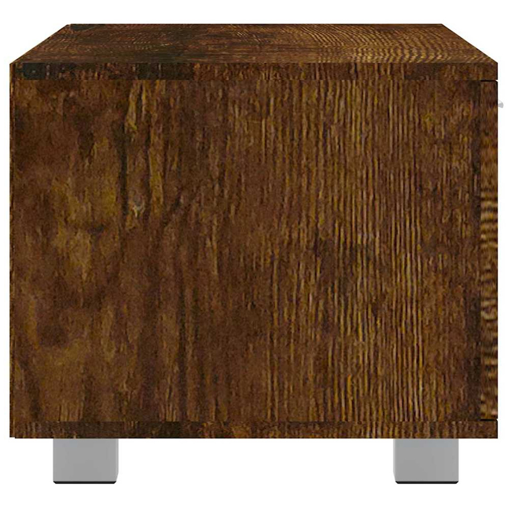 vidaXL 2 Door 2 Shelf Smoked Oak TV Cabinet with Cable Holes Image 6