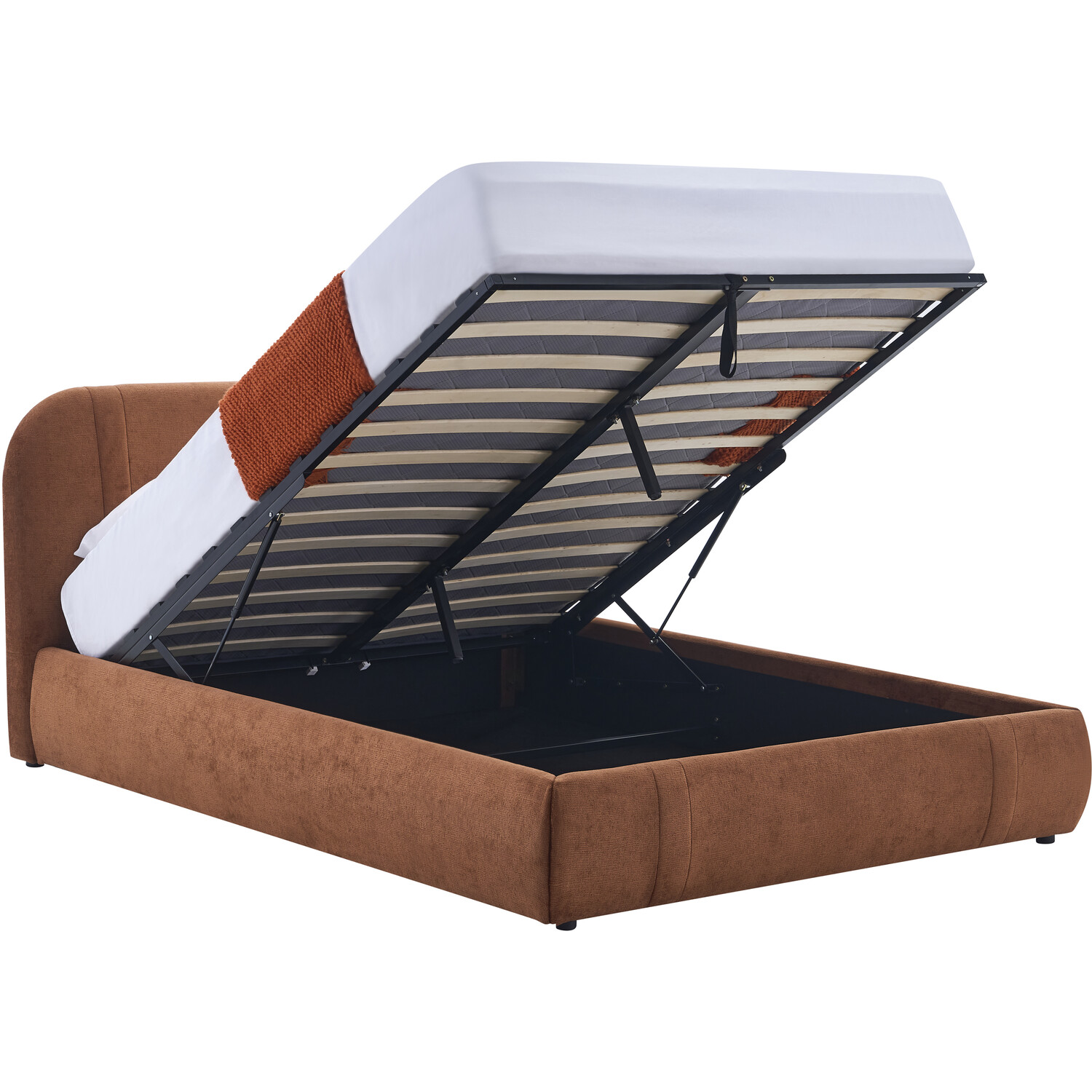 Rhea Ottoman Bed Brown Double Image 5
