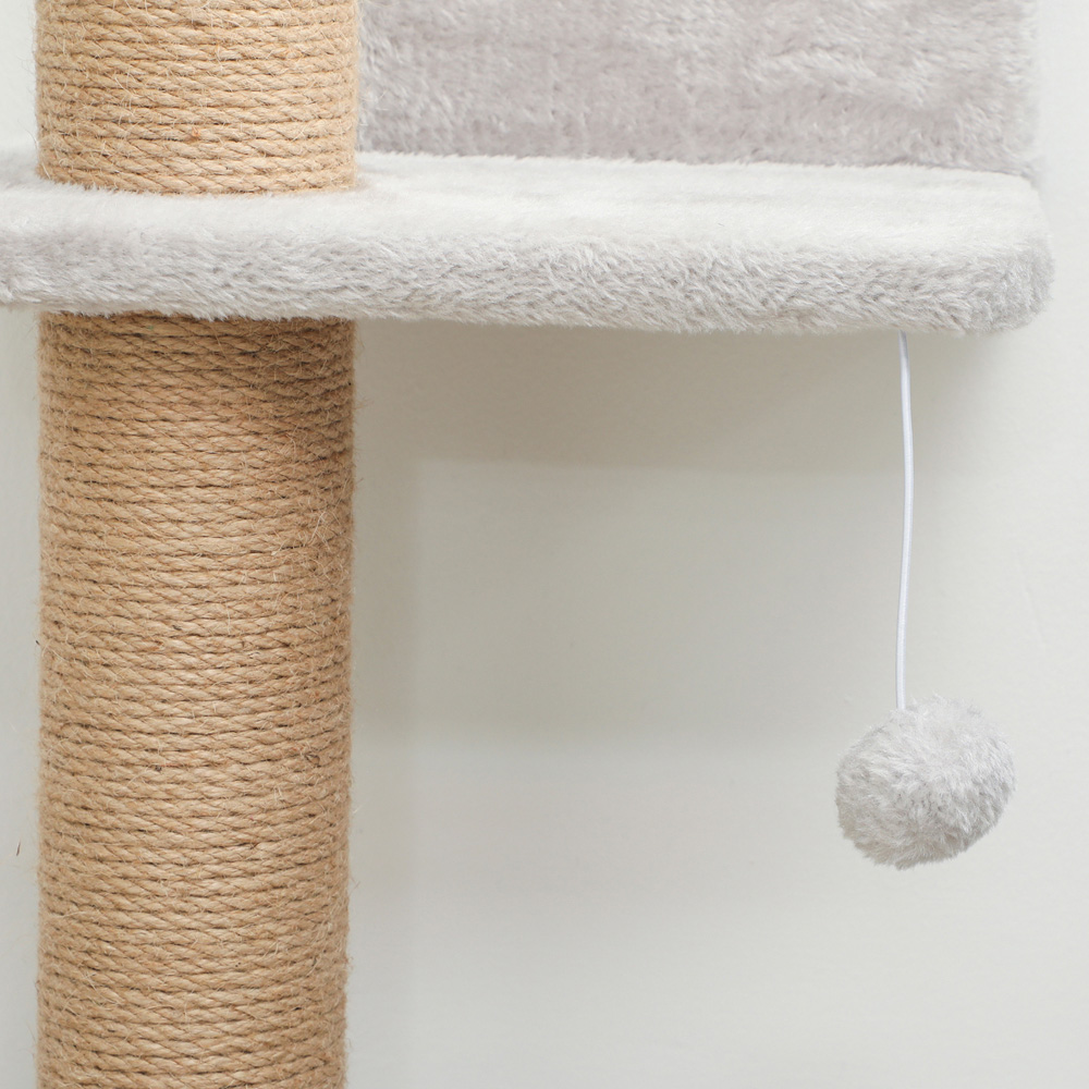 PawHut 4 Platform Light Grey Indoor Wall Mounted Cat Shelves Image 3